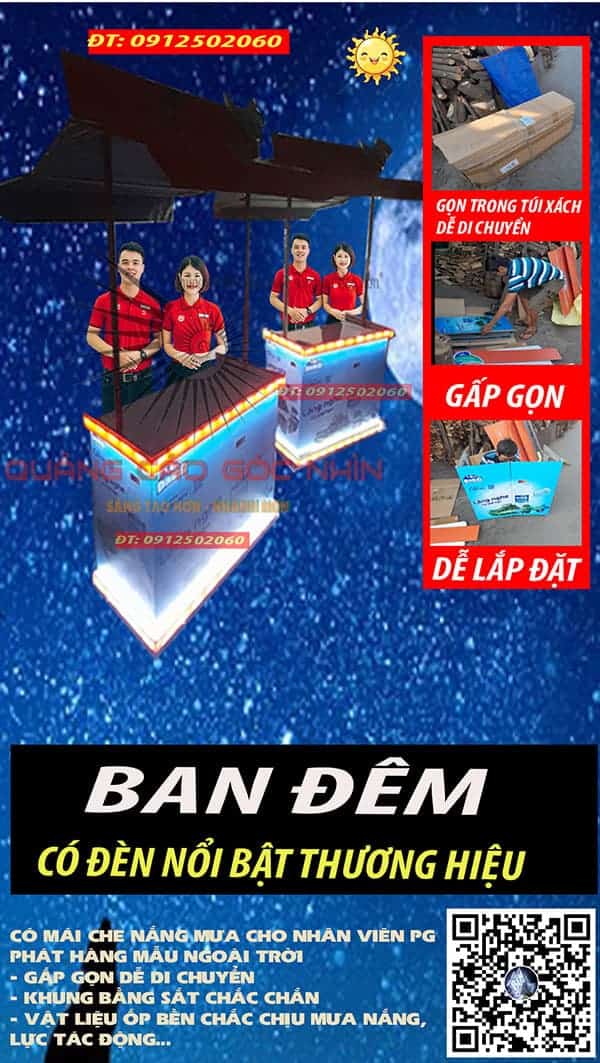 xe bán hàng gấp gọn