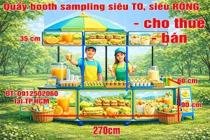 quầy booth sampling siêu to siệu rộng cho thuê
